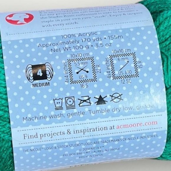 Lot/2 Stitch Studio Emerald Yarn - Picture 3 of 11